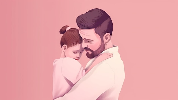 Father's Day illustration with copy space Generative Ai