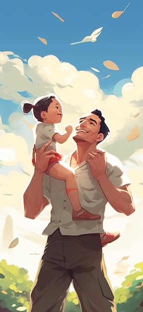 Photo father's day illustration