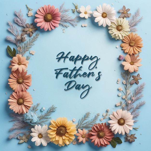 Father's day with blue background generated by Ai