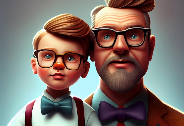 Father and son for happy fathers day AI Generated