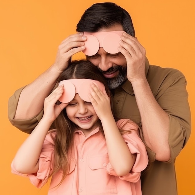 Father and son having a good time close up shot