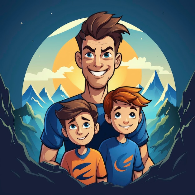 Father and son logo cartoon stylize 750 v 52 Job ID b44f5b02b5f841c7b124b4c26ee5429e