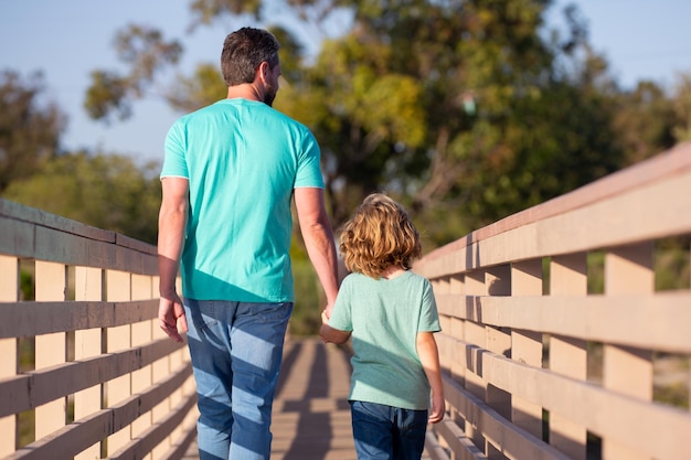 Father and Son outdoor, Father's Day concept.