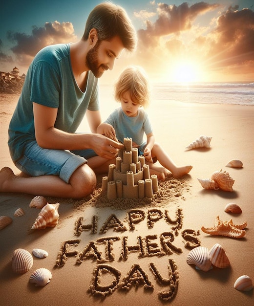 a father and son playing with a castle made by father