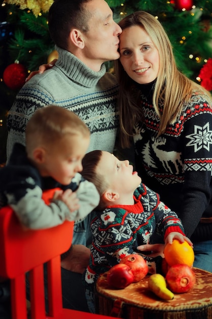 Father and son on tree