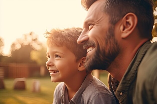 Photo father with son