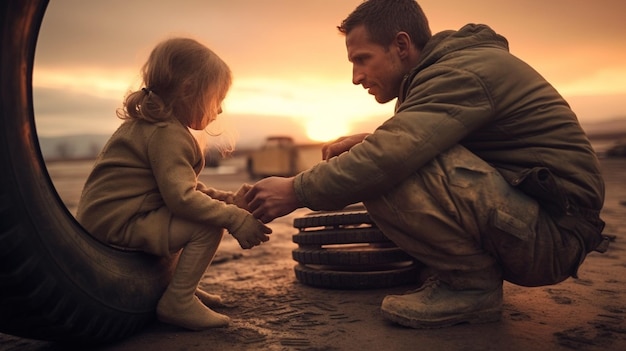 Foto la luce guida del padre