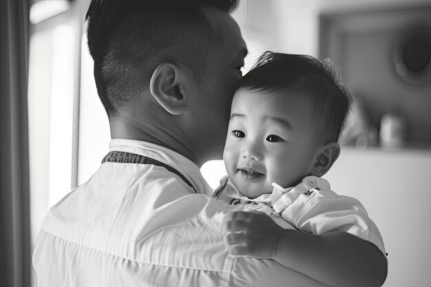 진정한 가족 순간과 소중한 추억을 포착하는 아버지 축하