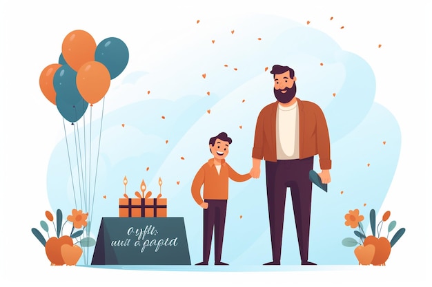 Photo fathers day celebration cartoon vector concept