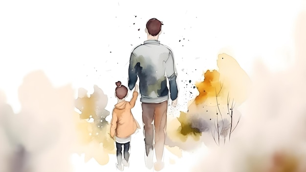 Fathers Day concept with father and his child