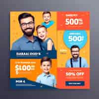 Photo fathers day discount banner template