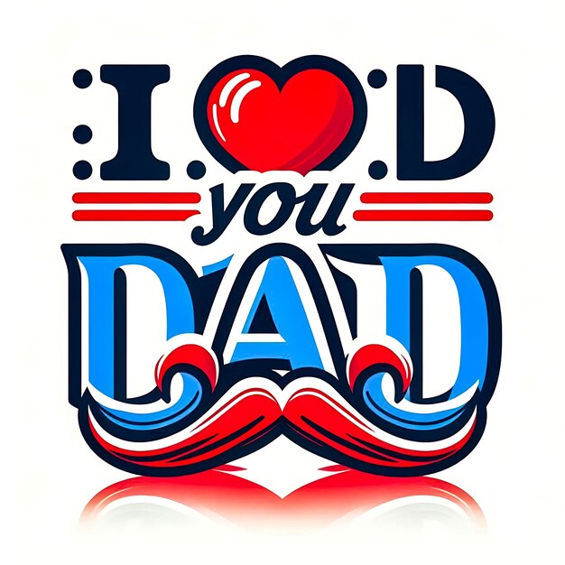 Photo fathers day i love you dad message card design