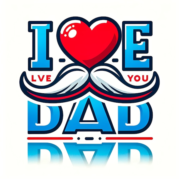 Photo fathers day i love you dad message card design