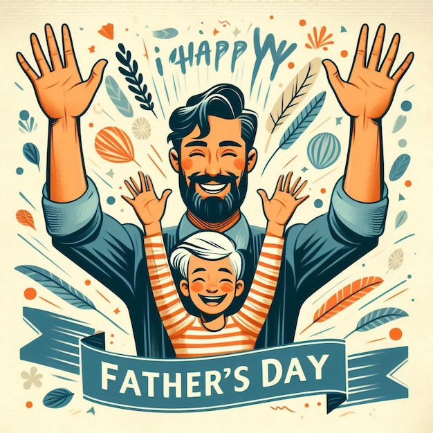 Foto illustrazione del giorno del padre felice giorno del padre