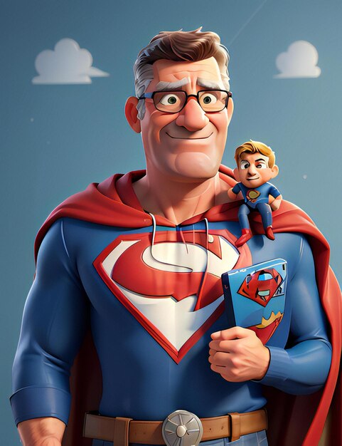 Photo fathers day super hero post design