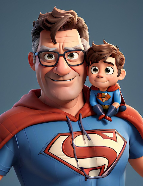 Photo fathers day super hero post design