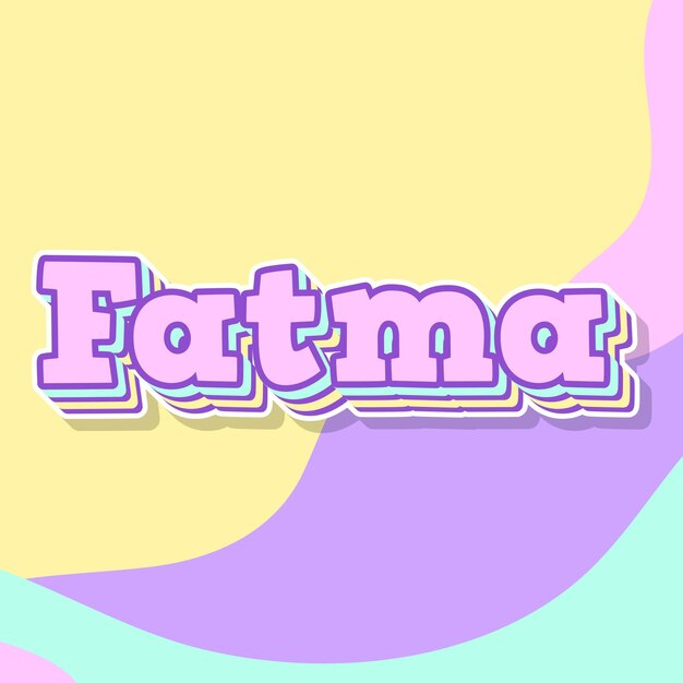 Fatma typografie 3d ontwerp schattige tekst woord coole achtergrond foto jpg