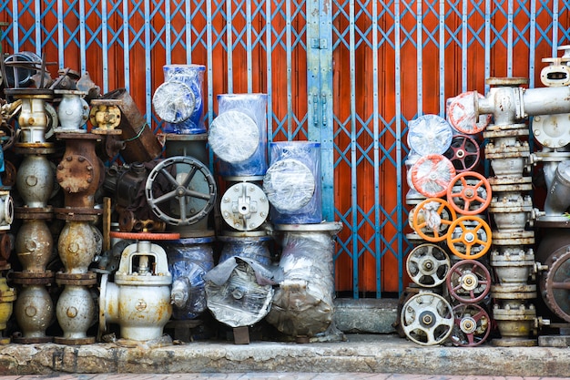 Faucet and valve front the construction equipment shop