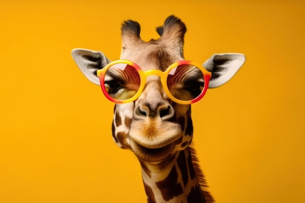 Fauna and flora of Africa with this stunning giraffe in sunglasses