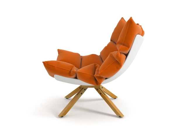 Fauteuil geïsoleerd op een witte achtergrond 3D-rendering