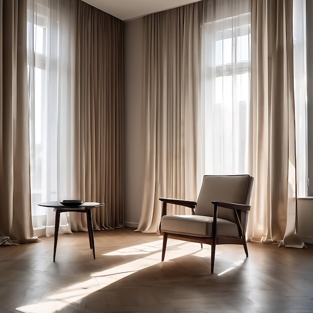 fauteuil in de woonkamer minimalistische fotografie