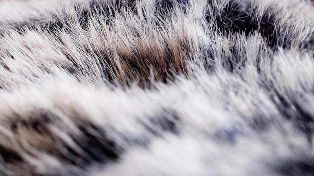 Faux Fur with Black and White Pile