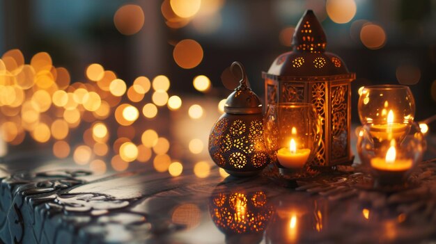 Photo fawanis arabic candle lantern muslim feast of the holy month of ramadan kareem