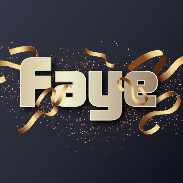 Faye Text effect Gold JPG attractive background card photo