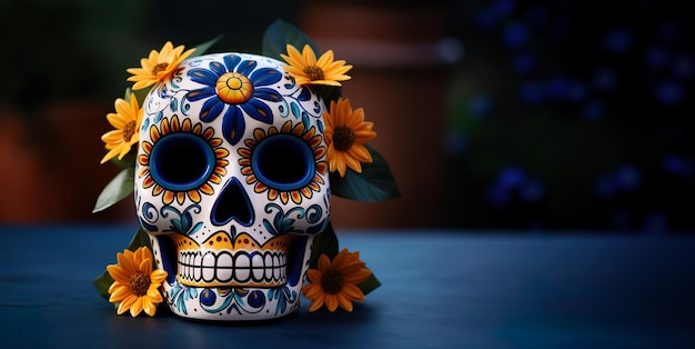 죽음의 날을 위한 dia de los muertos 배경의 향연