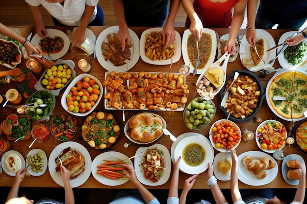 Above the Feast Food Top View photo