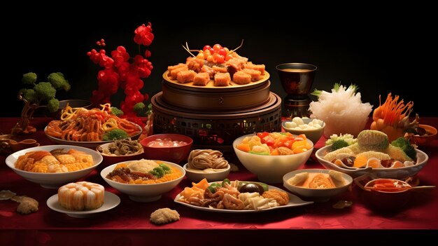 運 の 祭り - 中国 の 新年 の 料理 の 祝い