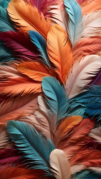 the feather aesthetic color pattern background present generative ai