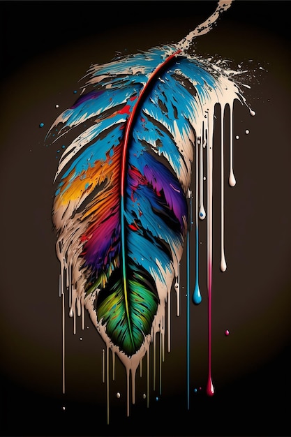 Feather decorative art wallpaper colorful designed