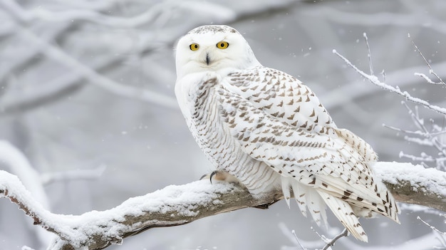 Feather owl snowy