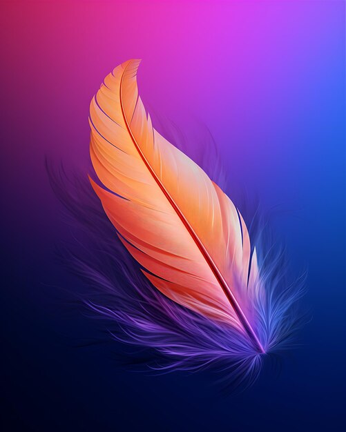 Feather Painted On Pink And Purple