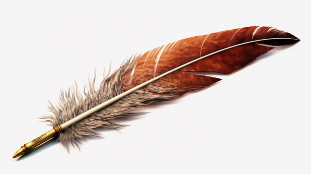 Photo feather quillisolated object transparent backgroundgenerative ai