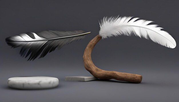 Feather and stone balance