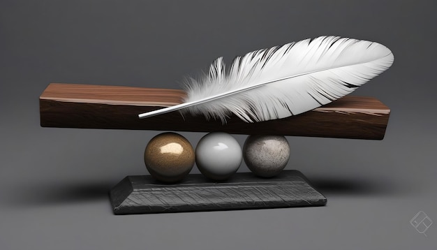 Feather and stone balance