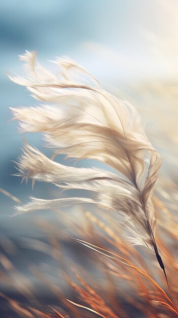 feather in the sunset light