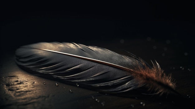 A feather that has the word feather on it