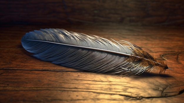 A feather that has the word " on it " on it