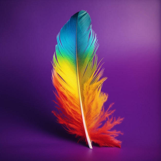 A feather that has the word " rio " on it