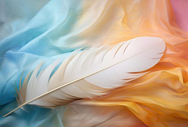 a feather with a feather in the middle of it