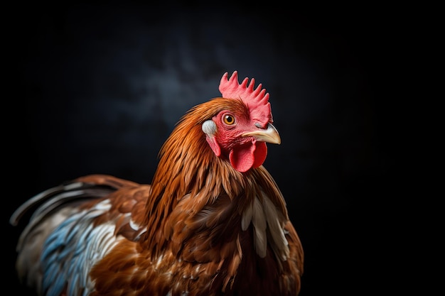 Feathered Marvel Ingewikkelde details van de Majestic Hen Generative AI