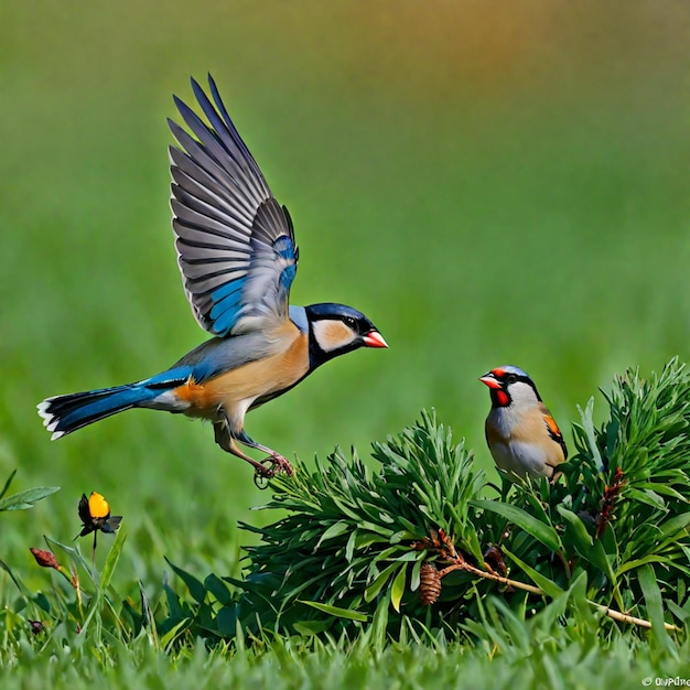 Photo feathered symphony a glimpse into the avian tapestry