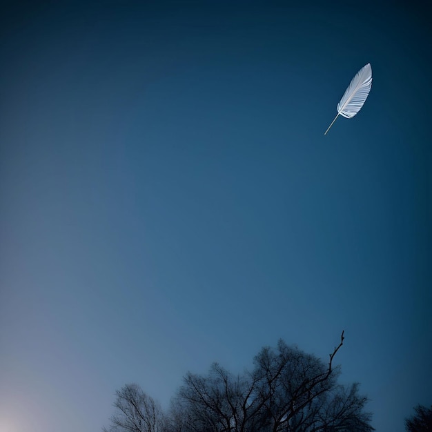 Foto illustrazione generativa di piume che galleggiano nell'aria
