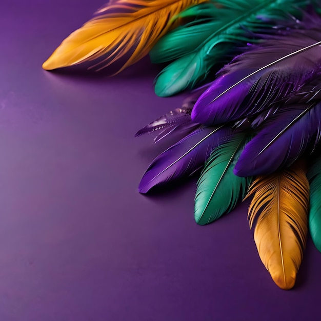 Feathers on a purple background genrated by AI