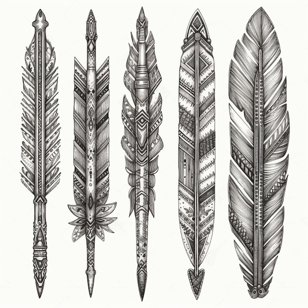 Feathers on a white background