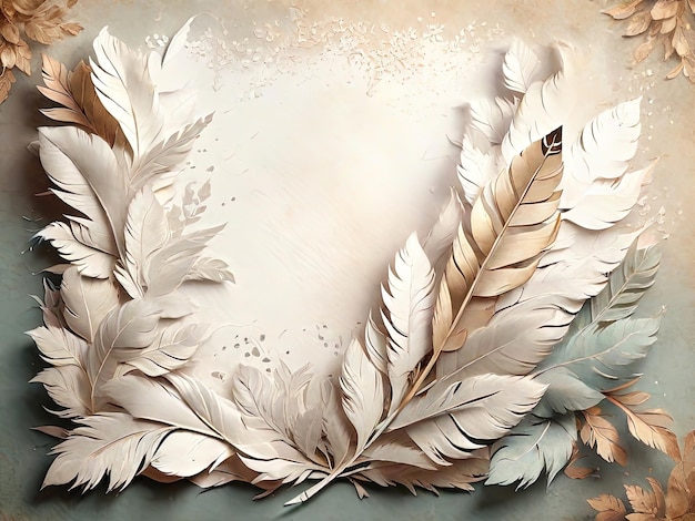 Feathery Dreams White Feather Background Image