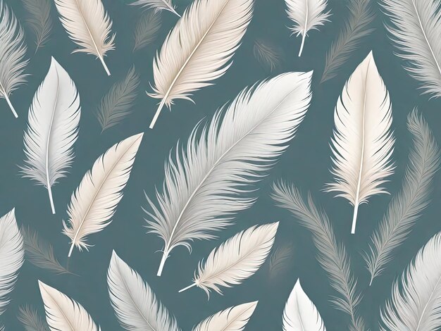 Feathery Dreams White Feather Background Image